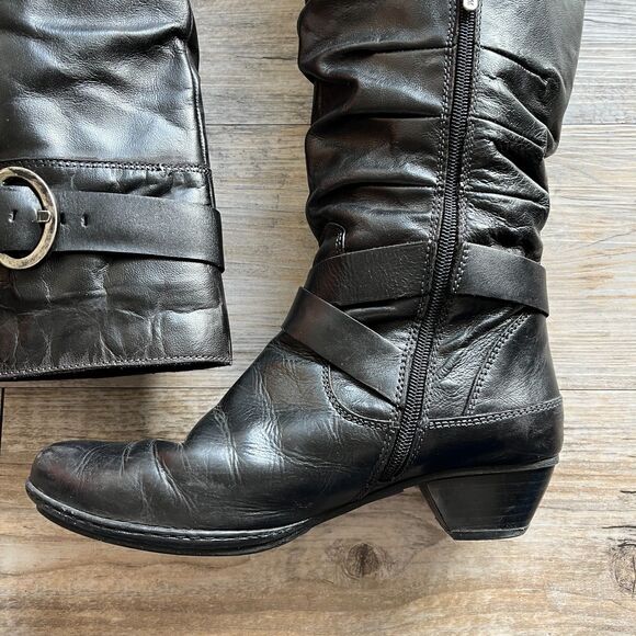 Pikolinos Knee High Boot EU 38 Black Heel Women's 7.5 / 8 Leather Buckle - Picture 14 of 14